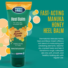 Dermatonics Crème Pieds Miel Manuka Tube : hydratation et exfoliation douce.
