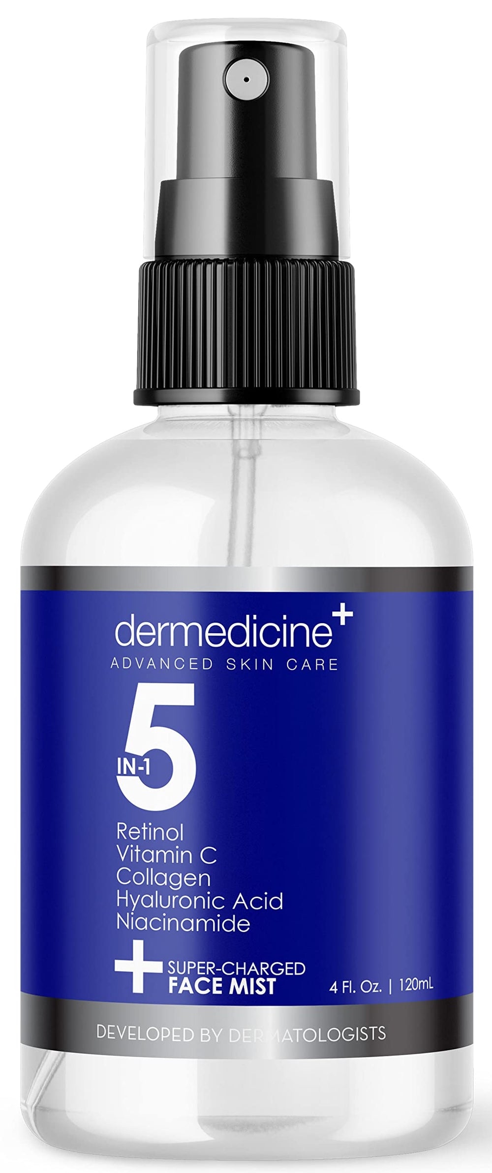 Dermedicine 5 en 1 brume visage, flacon, peau hydratée et lumineuse