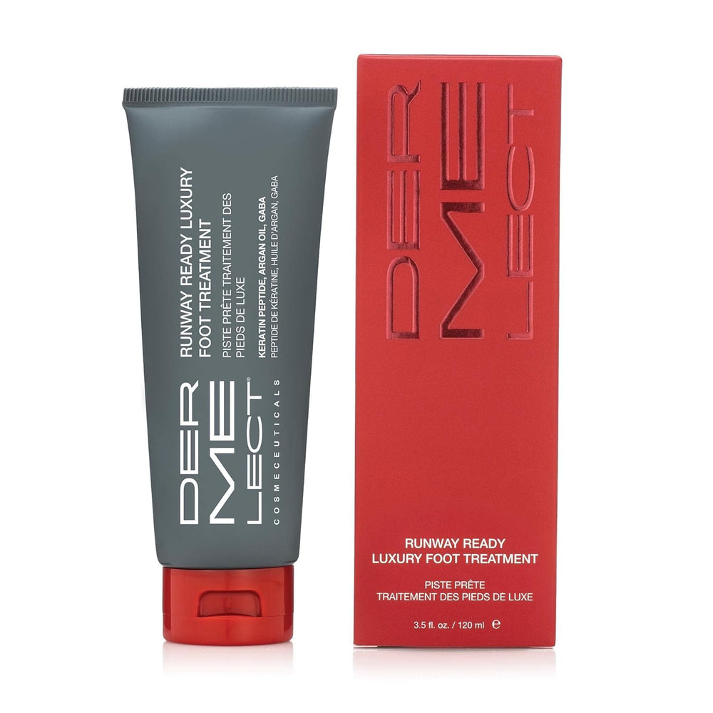 Dermelect crème-pieds-peptide, bouteille visible, hydratation en profondeur pour pieds secs