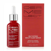 Dermelect Sérum Nuit en bouteille pour routine nocturne éclatante.