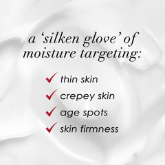 Dermelect Timeless, texture crépée des mains atténuée et peau plus lisse.