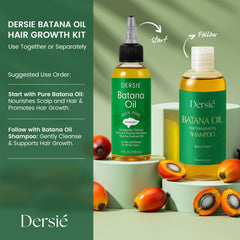 Dersie Huile Batana : application pré-lavage pour cheveux doux et démêlés plus faciles.