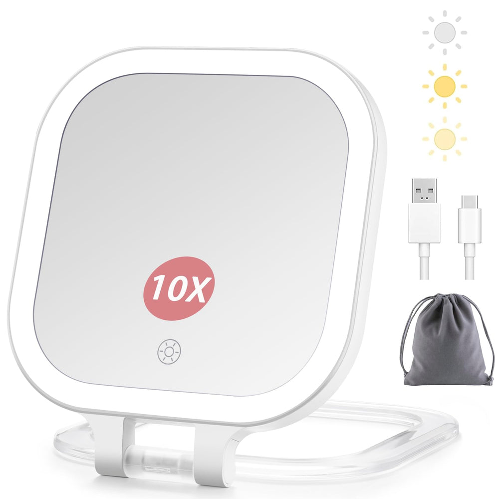 DESCHEN miroir-maquillage-portable lumineux pour retouches rapides en déplacement.