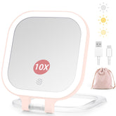 DESCHEN miroir maquillage voyage côté 10x double face pour détails précis