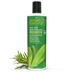 Desert Essence Conditionneur Cheveux Tea Tree - étiquette lisible et informations claires.