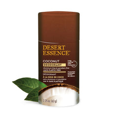 Desert Essence Déodorant Coco sans plastique — tube en papier, pratique pour une routine écoresponsable.