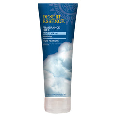 Gel Douche Desert Essence sans parfum en flacon, idéal pour peau sensible.