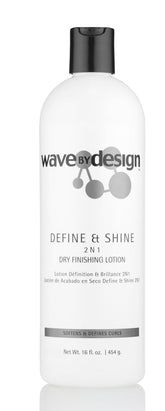 Bouteille Design Essentials Define & Shine 16 oz prête à revitaliser les cheveux.