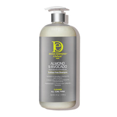 Design Essentials Shampoing amande et avocat: bouteille prête pour hydrater les cheveux.