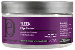 Design Essentials Sleek Edge Control – bouteille, tenue légère et brillance durable.