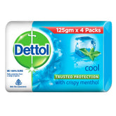Savon Dettol Cool en 4 barres, protection quotidienne contre les germes.