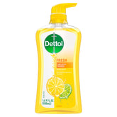 Gel douche Dettol Fresh yuzu, bouteille 500 ml, fraîcheur durable.