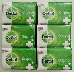 Dettol Savon Original Antibactérien, pack six, pour le lavage quotidien et la fraîcheur de la peau.