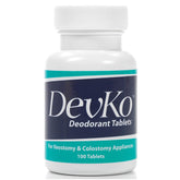 Devko tablettes déodorantes pour poche ostomique, charbon actif pour réduire les odeurs.