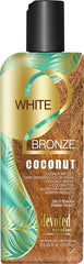 Devoted Creations White 2 Bronze Coconut — bouteille visible, colorant bronzant pour une teinte rapide.