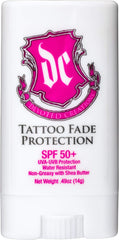 Devoted Creations Tattoo Fade Protection Stick emballage affiché, protection tatouage lors d'activités en plein air.