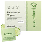 Lingette déodorante Dew Well en emballage individuel, pratique pour les déplacements.