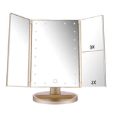 Miroir Deweisn tri-fold avec 21 DEL pour maquillage précis.