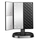 Miroir vanité deweisn pliable à trois volets avec 21 DEL pour un éclairage naturel et précis.