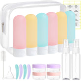 DEWSENSI bouteilles voyage 60ml, compactes et pratiques pour shampoing et lotions.
