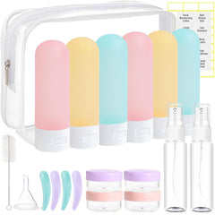 DEWSENSI bouteilles voyage 60ml, compactes et pratiques pour shampoing et lotions.