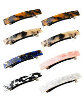 Barrette DF DUALFERV acétate rectangle tortue, maintien élégant.