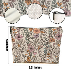 DHKG trousse maquillage lin imprimé double-face – motifs colorés visibles des deux côtés