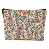 DHKG trousse maquillage lin vintage-fleurs – rangement élégant pour le quotidien