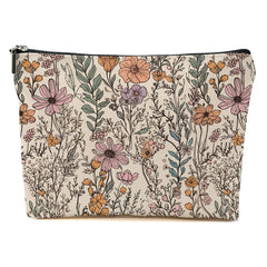 DHKG trousse maquillage lin vintage-fleurs – rangement élégant pour le quotidien