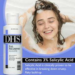 DHS SAL Shampoo – Etiquette sans parfum pour une routine capillaire douce et hypoallergénique.