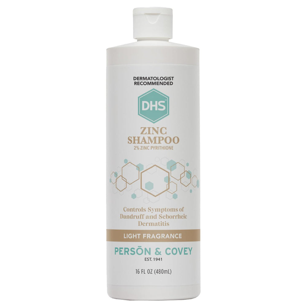 DHS Zinc Shampoo dans un flacon 16oz, soin apaisant pour cuir chevelu.