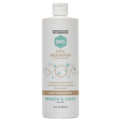 Shampoing DHS Zinc en flacon, sensation de fraîcheur et cuir chevelu propre.