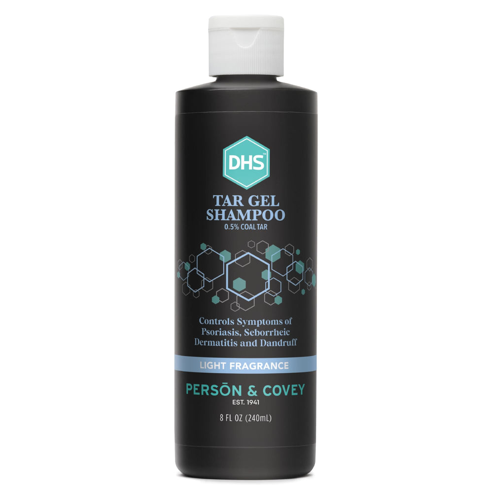 Flacon DHS T Gel Shampoing vu de face, promesse de nettoyage en profondeur.