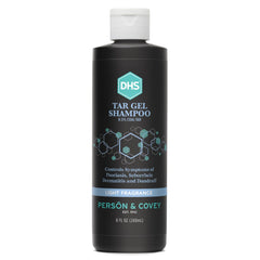 Flacon DHS T Gel Shampoing vu de face, promesse de nettoyage en profondeur.