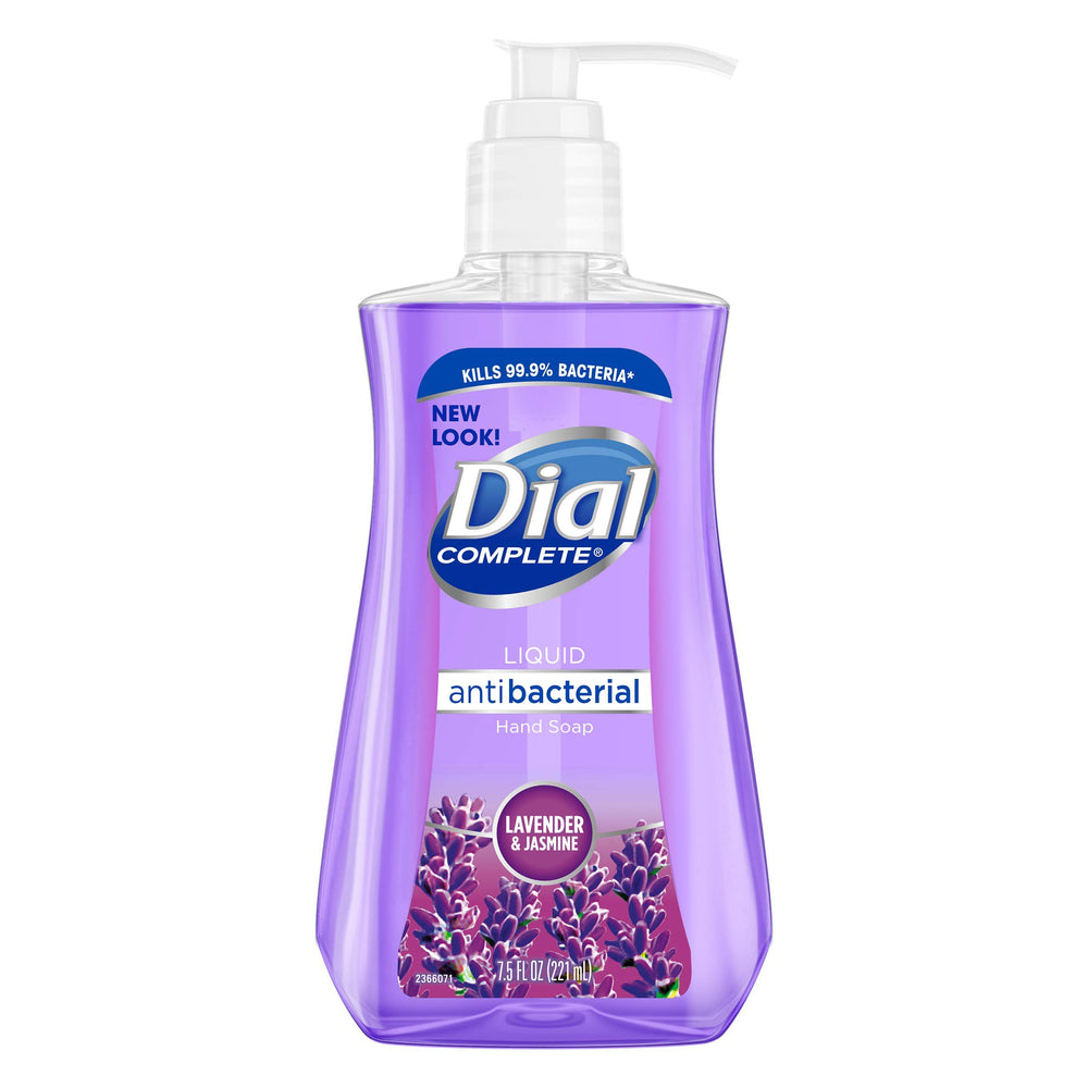 Dial savon mains antibactérien Lavande et Jasmin – bouteille prête à l’emploi, parfum agréable.