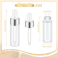 Didaey bouteille en verre 5 ml transparente avec capuchon, parfaite pour les déplacements.