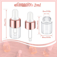 Didaey flacons en verre 2 ml avec capuchon rose doré et fermeture.