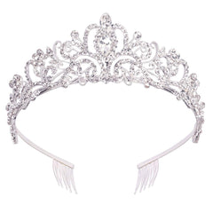 Didder Tiare cristal argent étincelante pour une apparence de mariée ou de soirée.
