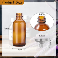 Diditime ensemble 6 bouteilles ambrées, capots noirs, pratique pour projets faits maison et cosmétiques.