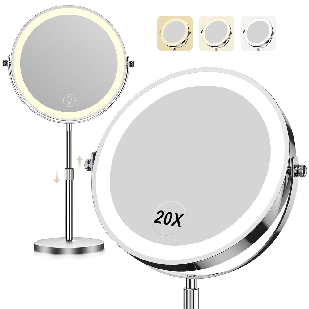 Miroir Dienmern avec grossissement 1x/20x pour maquillage précis.