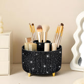 Diesisa porte-pinceaux diamant-bling rotation 360: accès rapide et rangement élégant sur la coiffeuse.