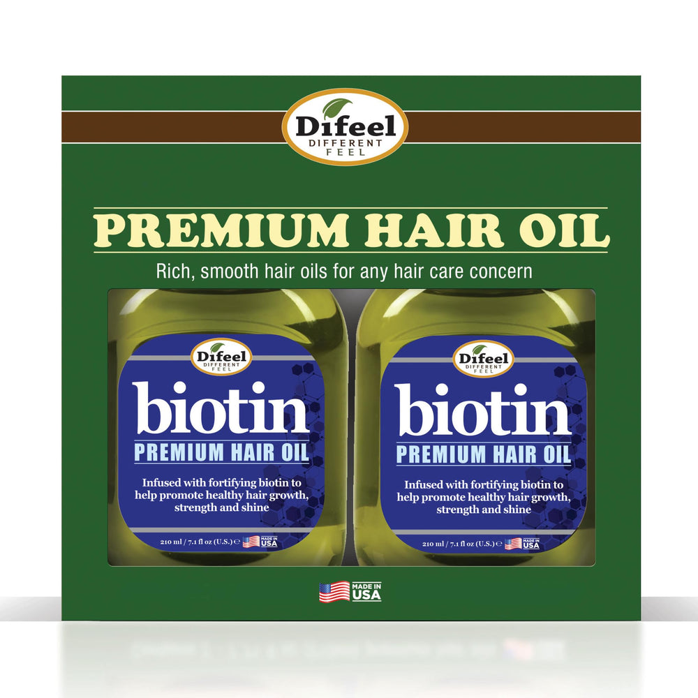 Huile capillaire biotine Difeel en bouteille pour cheveux forts et brillants