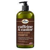 Difeel Caféine et Ricin – bouteille pompe pour stimulation potentielle de la croissance capillaire.