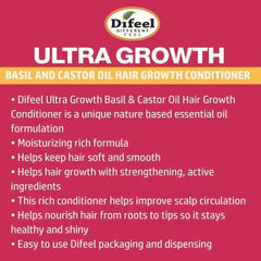 Difeel Ultra Growth, grande bouteille: format généreux pour routines prolongées.