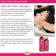 Mousse douce de Difeel Eau de Riz, texture légère pour tous les cheveux.