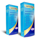 Gros plan sur la bouteille Differin Gel, démontrant le format pompe et son utilisation ciblée sur les pores.