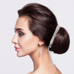 Clip Dilunave strass noir, accessoire élégant et discret.