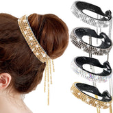 Dilunave lot 4 clips strass nid-d'oiseau pour chignon, éclat glamour.