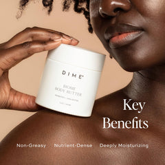Texture épaisse et fouettée de DIME Biome Body Butter pour hydrater en profondeur