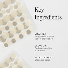 Applying a Power Patch to a blemish before bed for overnight coverage.